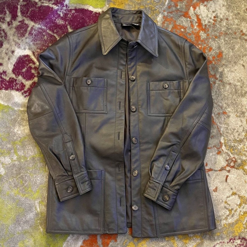 Vintage (1990s) Virginia Slims V Wear Leather Jacket Dark Brown Women’s Medium